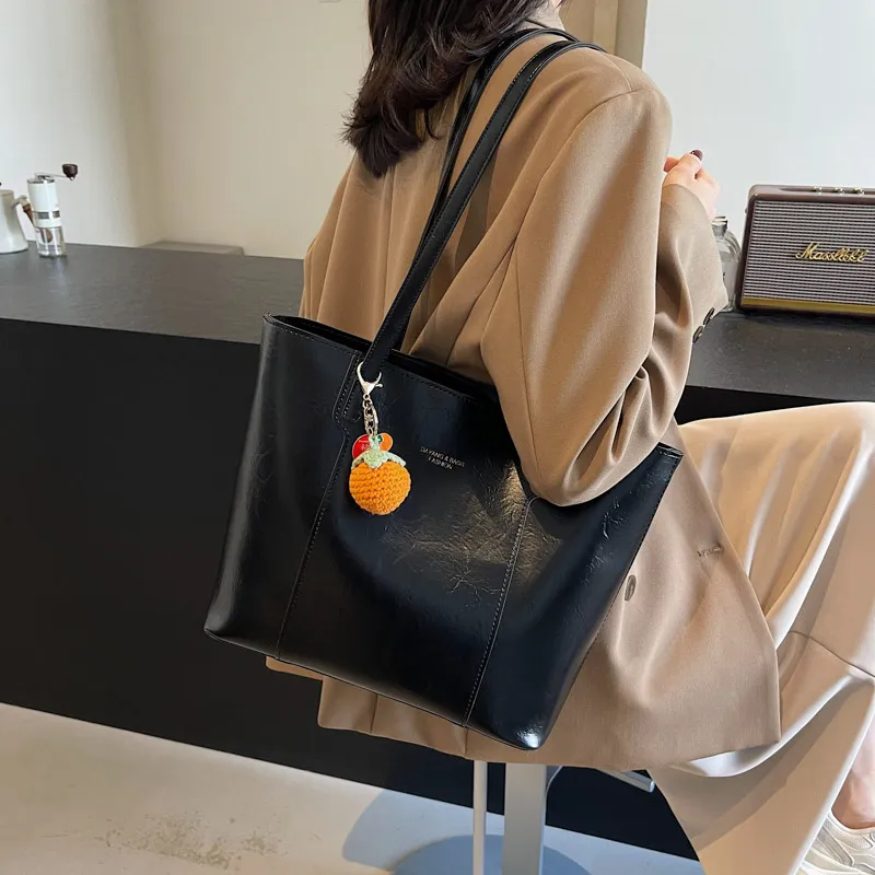 LUVISTRUE PU Tote Bag, Shopping Bag, Shoulder Bag Regular Women's Black/Coffee-13