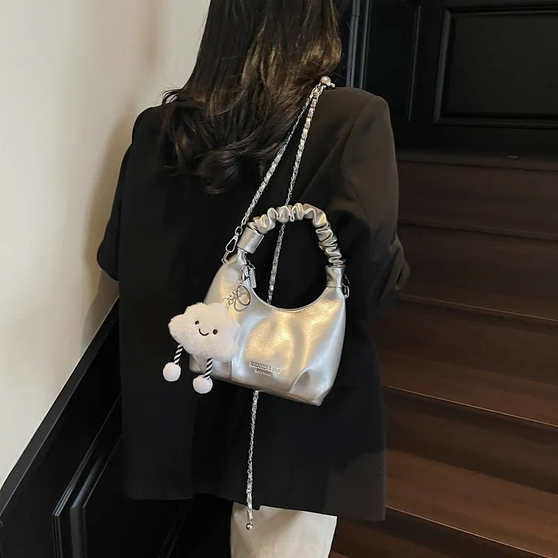 LUVISTRUE PU Shoulder Bag Crossbody Bag Handbag Regular Women's Ecru/Blue/Silver/Black/Pink-13
