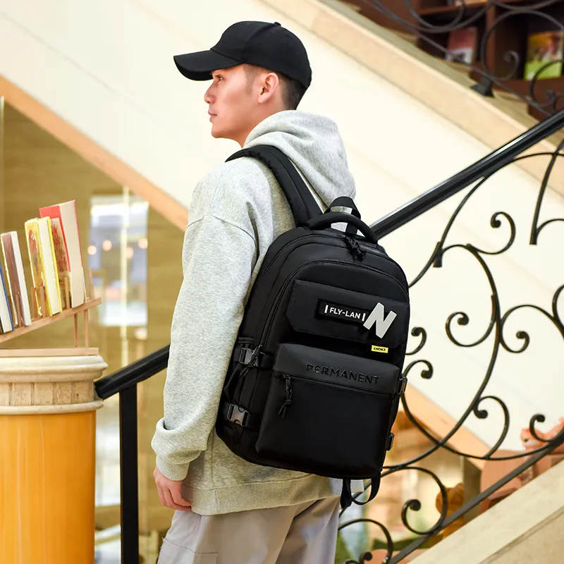LUVISTRUE Oxford Backpack Large Size Men's Black/Gray/Dark Gray/Light Gray/Khaki-5