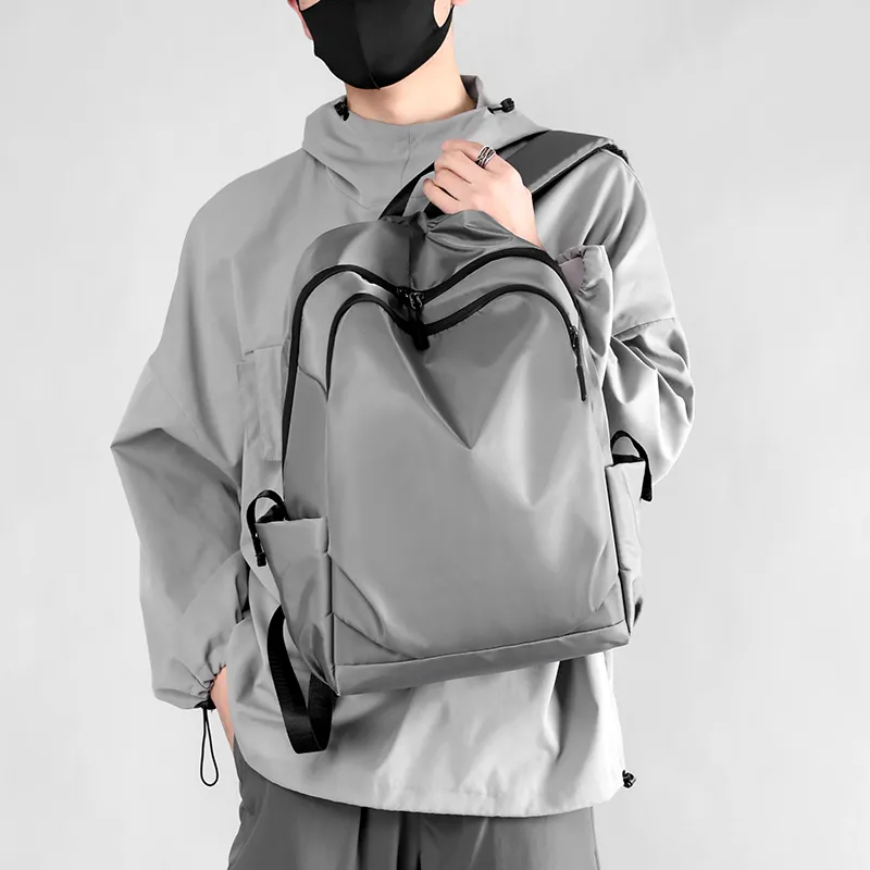 LUVISTRUE Nylon Backpack Regular Unisex Black/Gray-5
