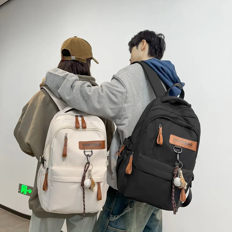 LUVISTRUE Nylon Backpack Regular Unisex White Khaki/Gray Black/Burgundy-3