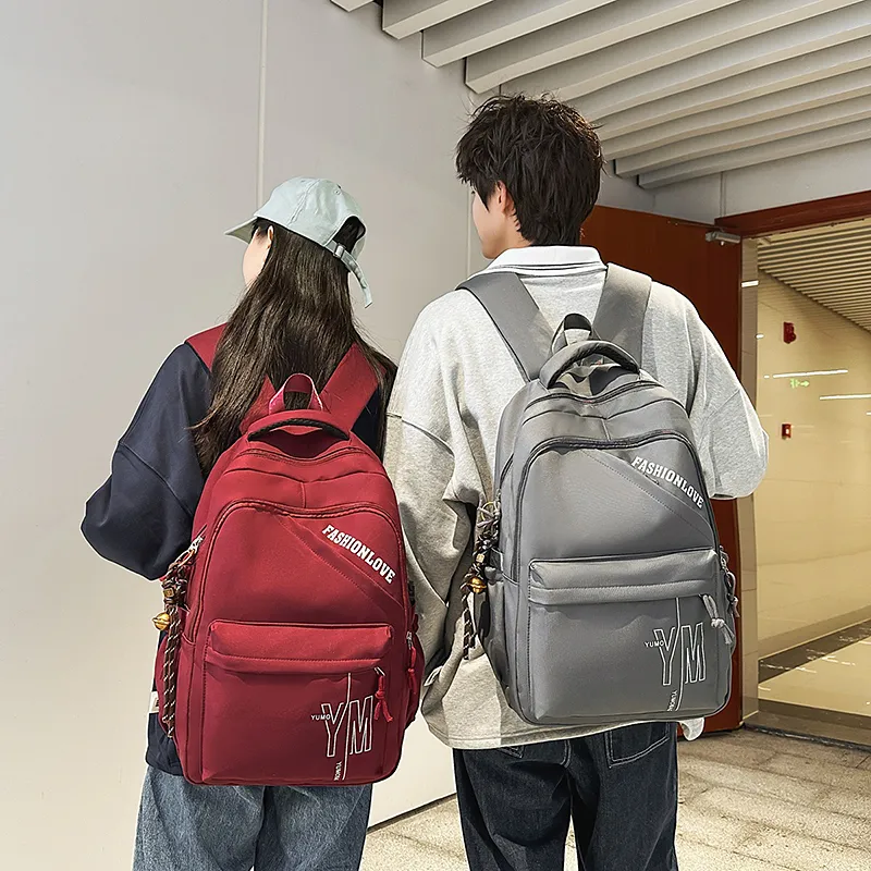 LUVISTRUE Nylon Backpack Regular Unisex White/Gray/Black/Burgundy/Sky Blue-19
