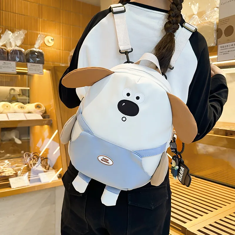 LUVISTRUE Nylon Couple Backpack Crossbody Bag Medium Size Men's White Blue/Khaki Black/Khaki Blue-3