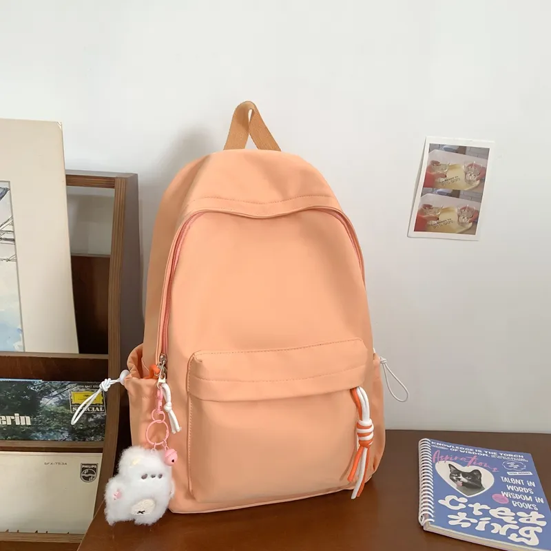 LUVISTRUE Nylon Backpack Unisex Black/Yellow/Orange/Green/White/Pink-10