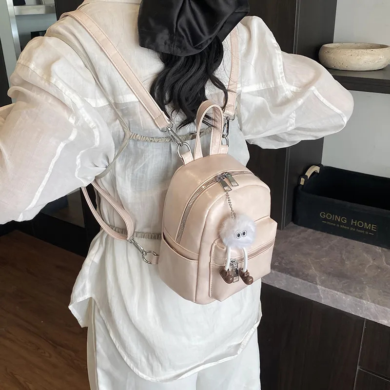 LUVISTRUE PU Small Backpack Regular Women's White/Light Gray/Black/Blue/Pink-30