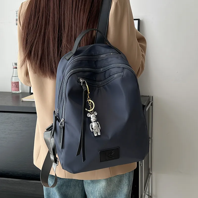 LUVISTRUE Nylon Backpacks Regular Unisex Ecru/Black Gray/Khaki-10