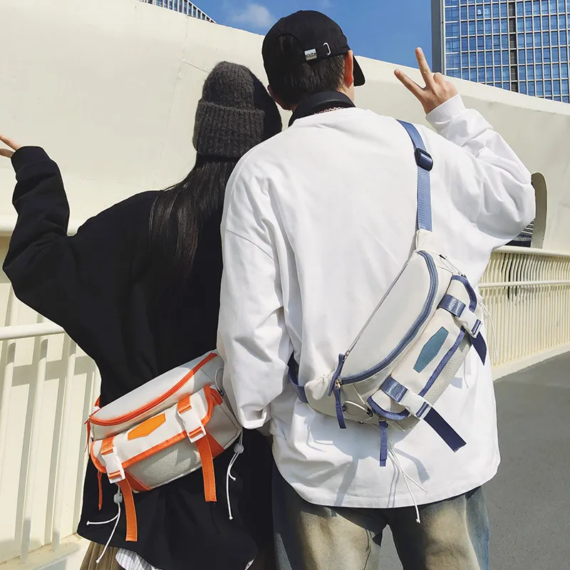 LUVISTRUE Nylon Sling Bag Unisex Gray/Black/Orange/Green/Blue-22