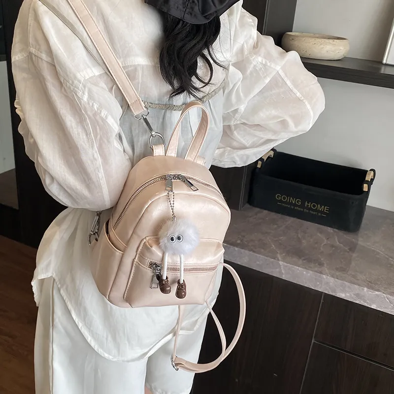 LUVISTRUE PU Small Backpack Regular Women's White/Light Gray/Black/Blue/Pink-31