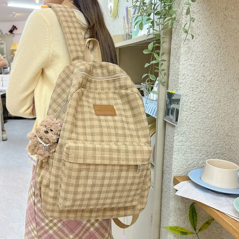 LUVISTRUE Composite Cloth Backpack Regular Women's Coffee/Khaki/Ecru-6