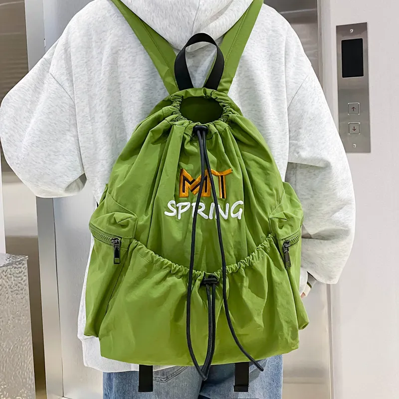 LUVISTRUE Nylon Backpack Regular Unisex Green/Black/Blue/Khaki-4
