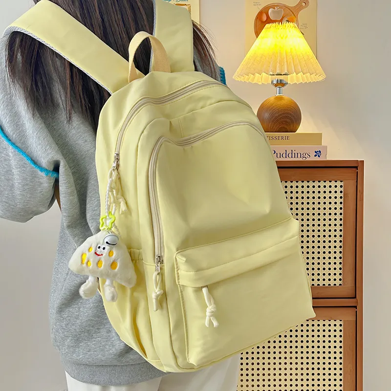 LUVISTRUE Nylon Backpack Regular Unisex White/Blue/Black/Yellow/Green-16