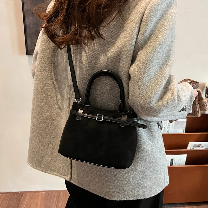 LUVISTRUE PU Basket Bag, Shoulder Bag, Crossbody Bag, Handbag Medium Size Women's Brown/Black/Coffee-13
