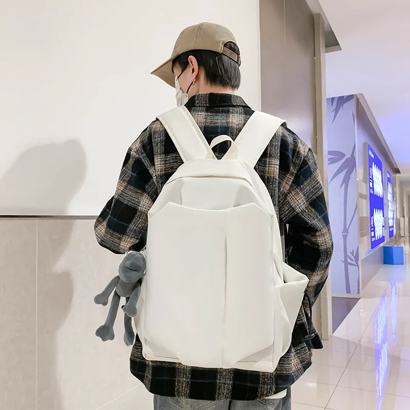 LUVISTRUE Nylon Backpack Regular Unisex Gray/Black/Burgundy/Ecru-22