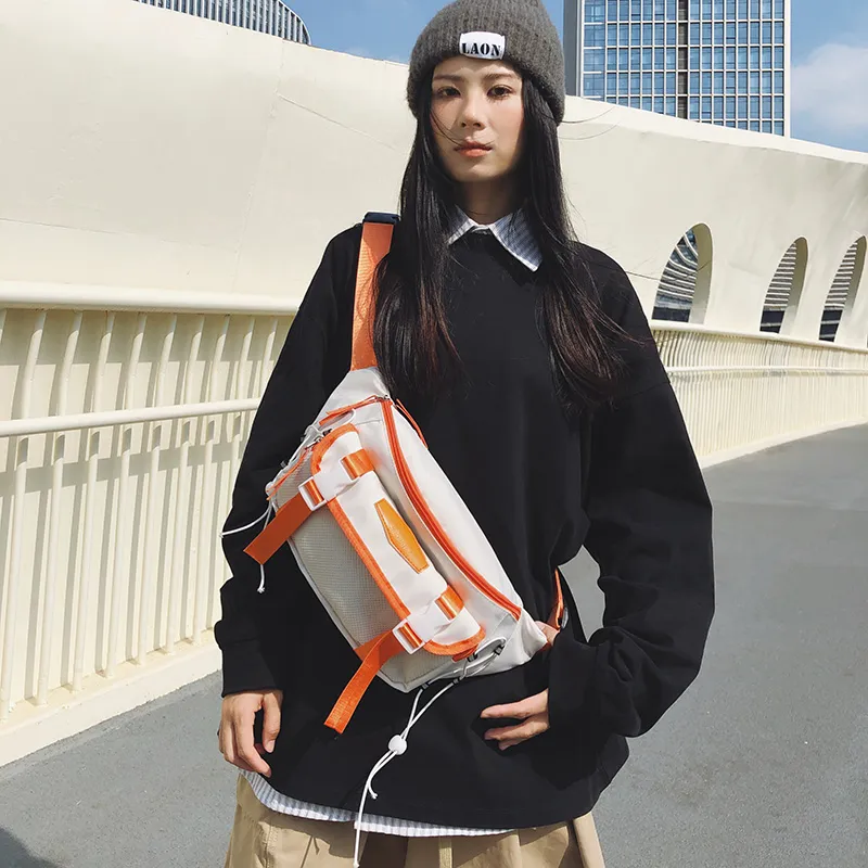 LUVISTRUE Nylon Sling Bag Unisex Gray/Black/Orange/Green/Blue-14
