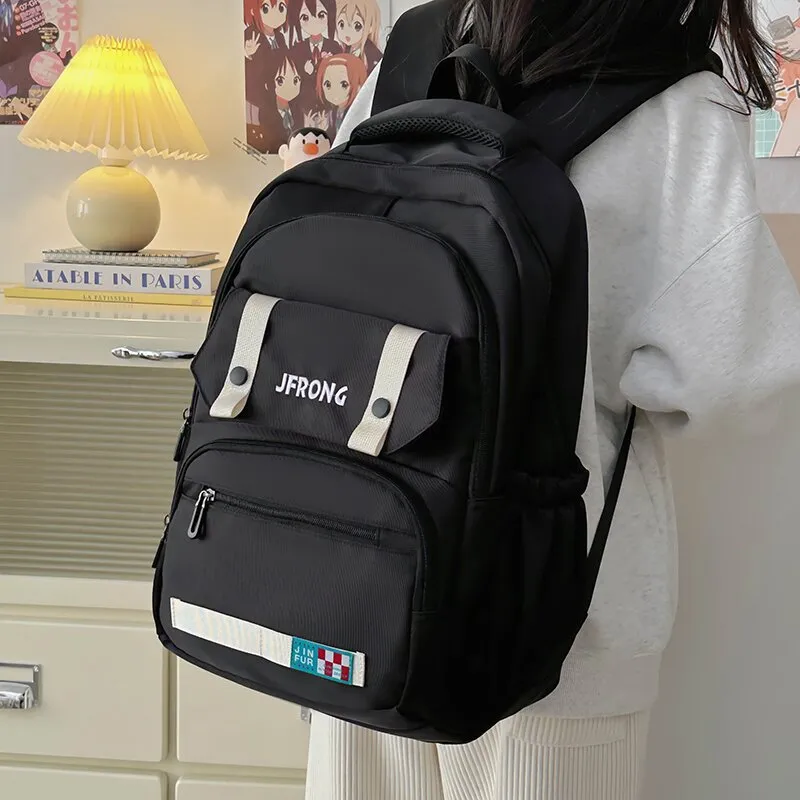LUVISTRUE Nylon Fabric Backpack And Laptop Bag Regular Unisex Ecru/Black/Red/Khaki-7