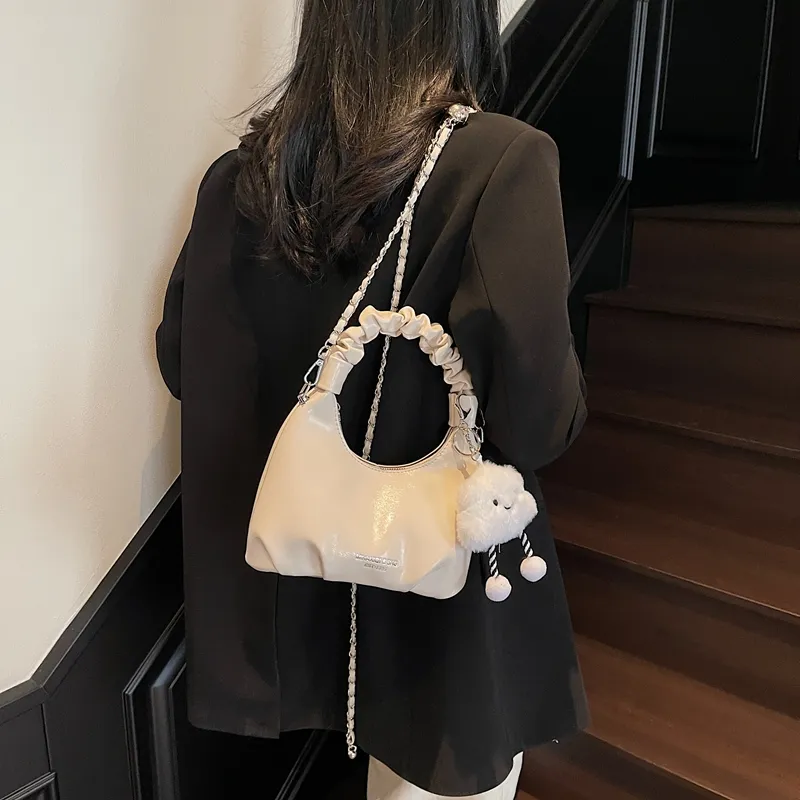 LUVISTRUE PU Shoulder Bag Crossbody Bag Handbag Regular Women's Ecru/Blue/Silver/Black/Pink-1