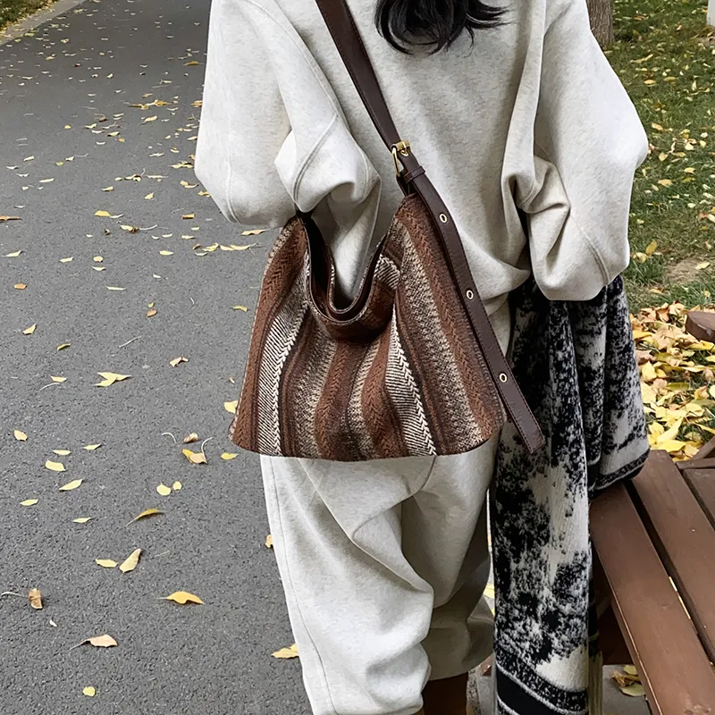 LUVISTRUE PC Shoulder Bag Crossbody Bag Tote Regular Women's Coffee/Pink/Brown/Plaid Coffee-4