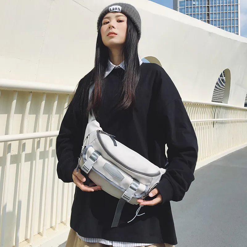 LUVISTRUE Nylon Sling Bag Unisex Gray/Black/Orange/Green/Blue-2