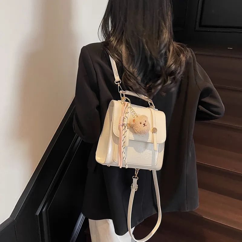 LUVISTRUE PU Backpack Crossbody Bag Regular Women's Blue/Ecru/Black/Pink-5