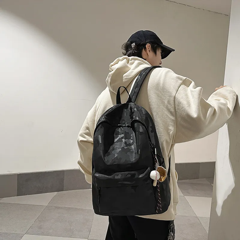 LUVISTRUE Nylon Backpack Regular Unisex Coffee Color/white/blue/black-12