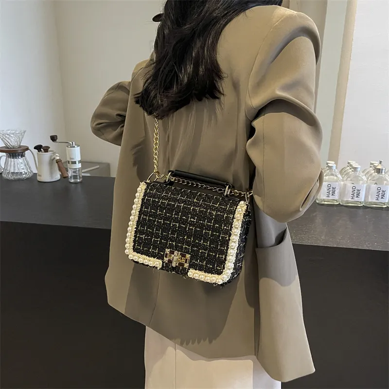 LUVISTRUE Fabric Shoulder Bag Crossbody Bag Handbag Regular Women's Ecru/Pink/Black-14