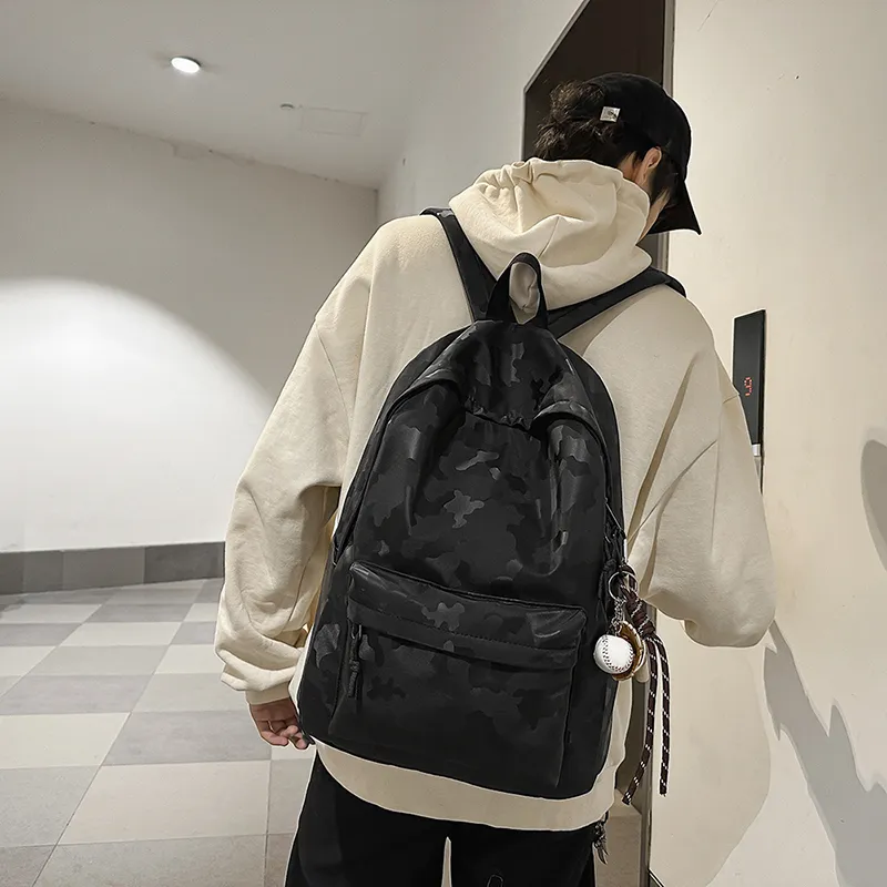 LUVISTRUE Nylon Backpack Regular Unisex Coffee Color/white/blue/black-13