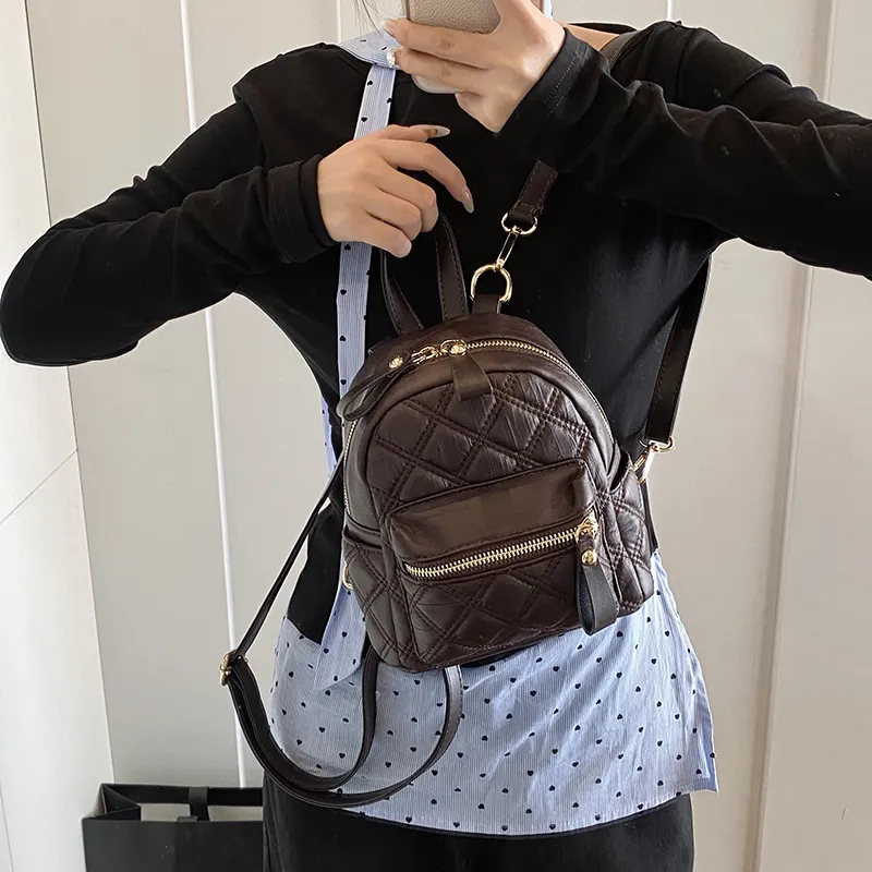 LUVISTRUE PU Backpack Women's Black/Fuchsia/Coffee/Green-17