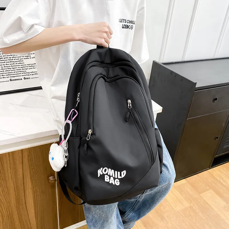 LUVISTRUE Nylon Backpack Travel Bag Unisex Light Gray/Black/Burgundy/Khaki/Dark Blue/Pink-7