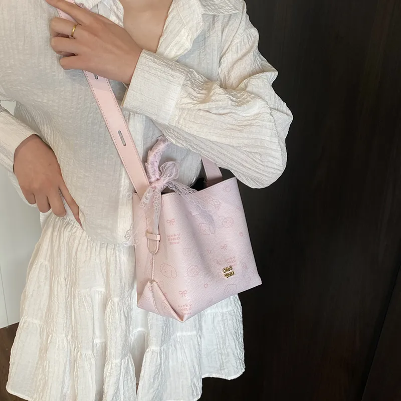 LUVISTRUE PU Bucket Bag, Shoulder Bag, Crossbody Bag, Handbag Regular Women's Pink/Beige/Coffee-8