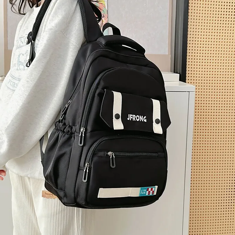 LUVISTRUE Nylon Fabric Backpack And Laptop Bag Regular Unisex Ecru/Black/Red/Khaki-11