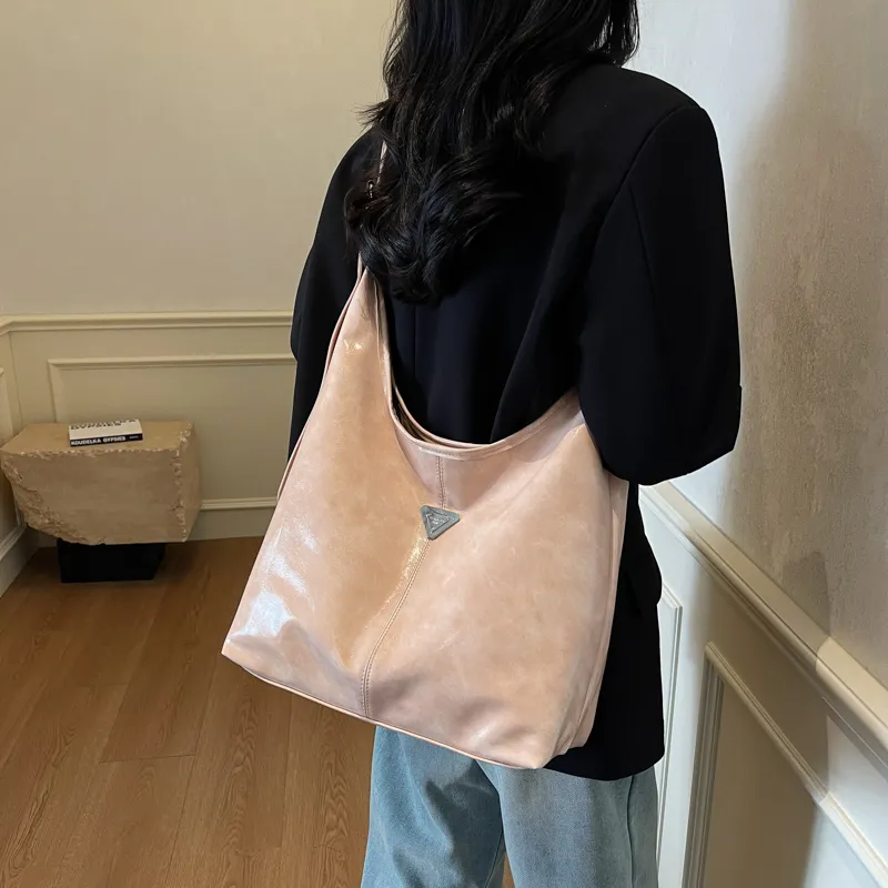 LUVISTRUE PU Shoulder Bag Tote Large Size Women's Black/Khaki/Pink/Coffee-12