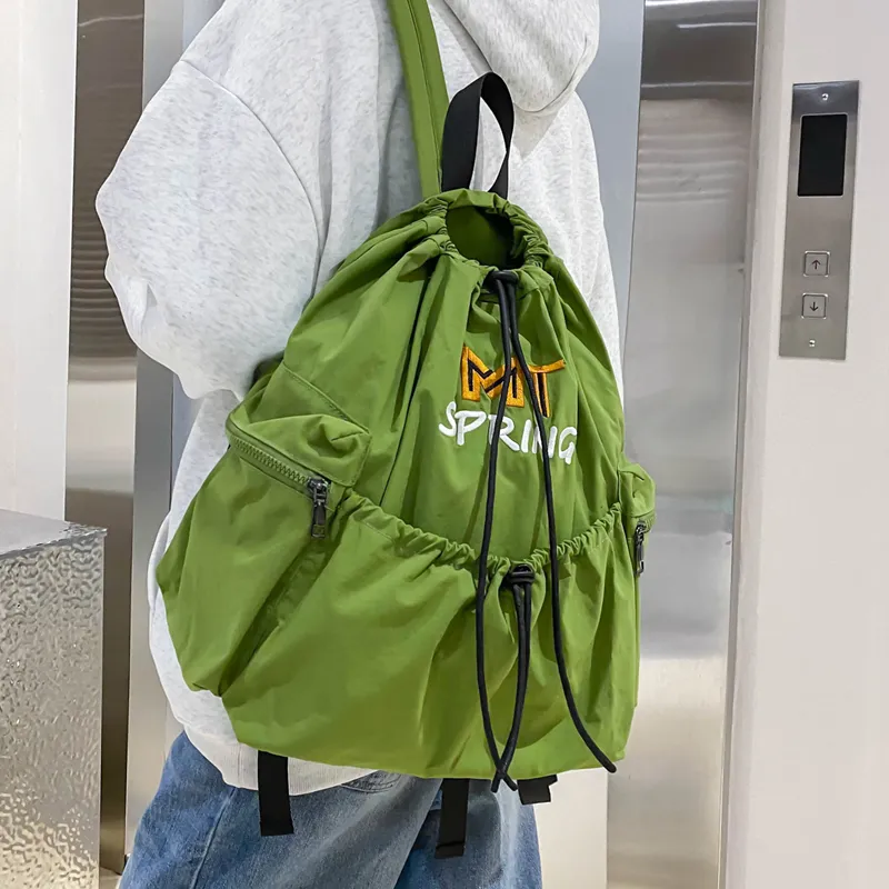LUVISTRUE Nylon Backpack Regular Unisex Green/Black/Blue/Khaki-2