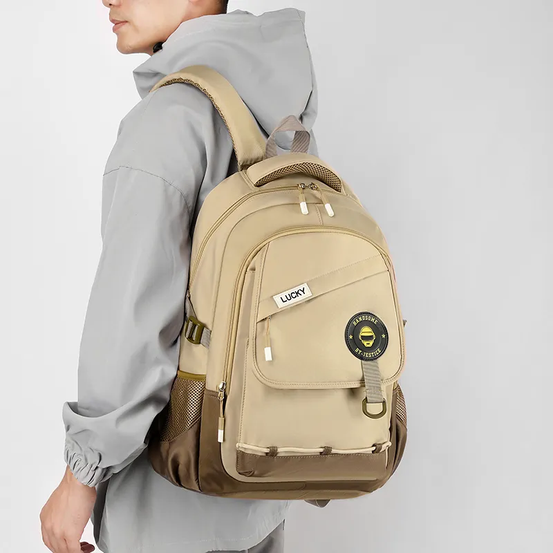 LUVISTRUE Nylon Backpack And Laptop Bag Regular Men's Dark Gray/Light Gray/White/Dark Blue/Khaki-12