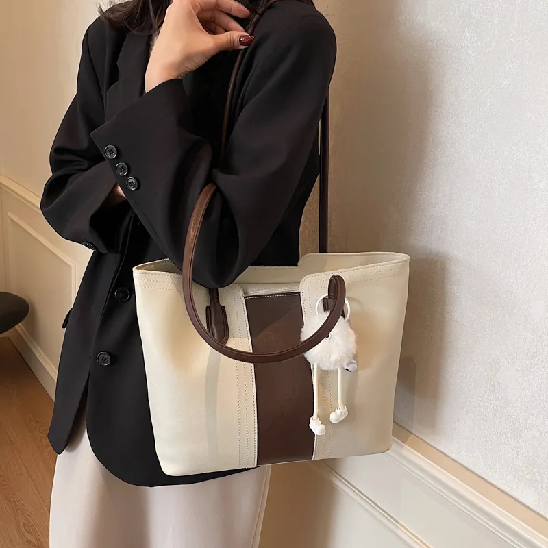 LUVISTRUE PU Tote Bag, Shopping Bag, Handbag, Shoulder Bag Regular Women's Khaki/Black/Coffee/Ecru-26