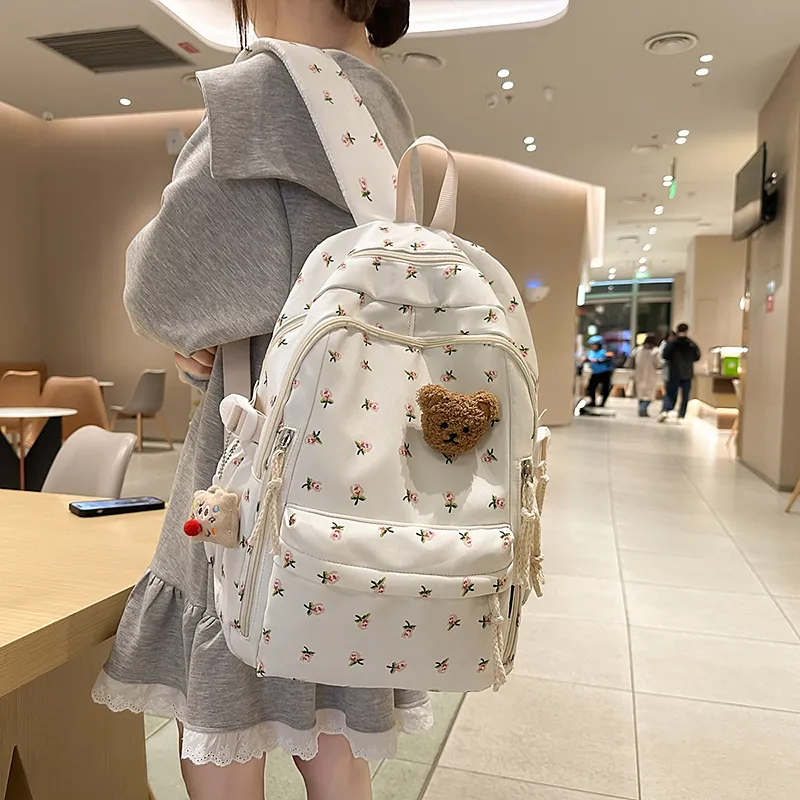 LUVISTRUE Nylon Backpack Women's Polka Dot/Rose/Print/Small Floral-11