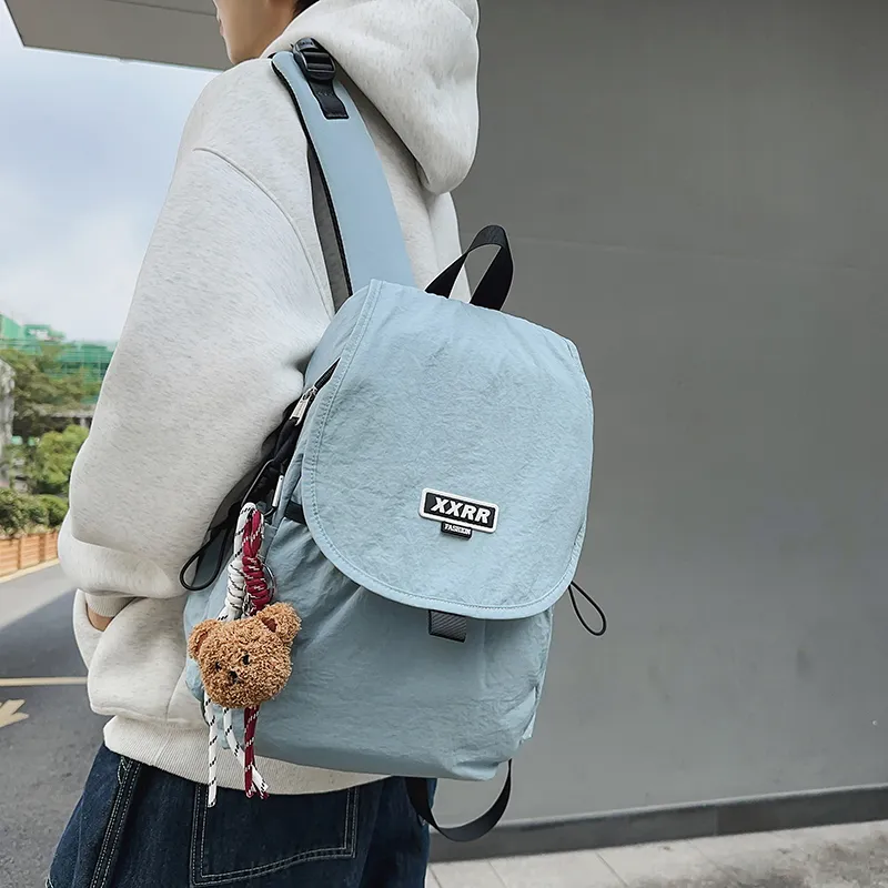 LUVISTRUE Nylon Backpack Regular Unisex Black/White/Gray/Khaki/Blue-15