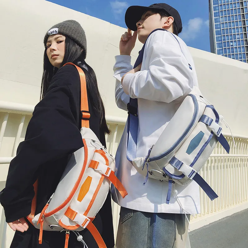LUVISTRUE Nylon Sling Bag Unisex Gray/Black/Orange/Green/Blue-23