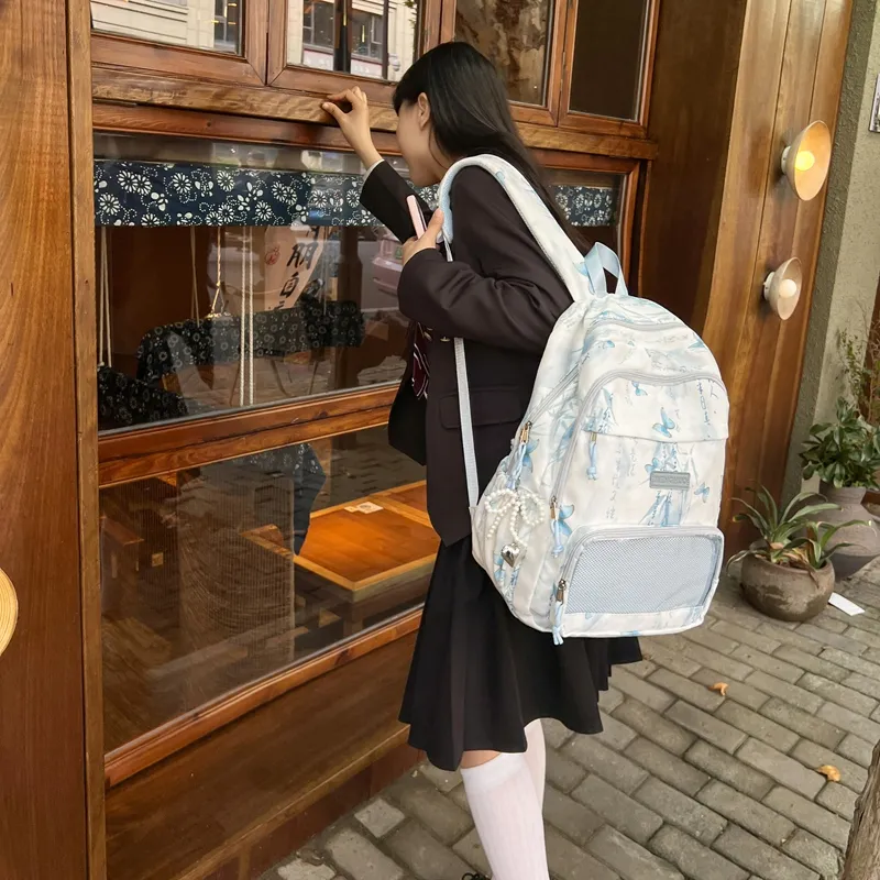 LUVISTRUE Corduroy PVC Blend Backpacks Regular Women's Gray/Green/Khaki/Pink/Yellow/Blue-13