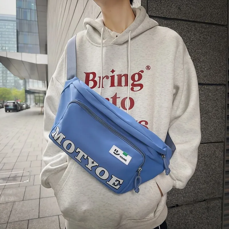 LUVISTRUE Nylon Shoulder Bag Crossbody Bag Fanny Pack Unisex Gray/Black/Orange/Green/Blue-15