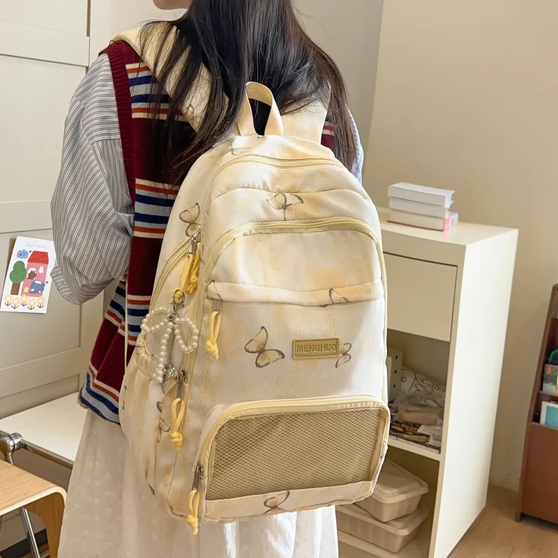 LUVISTRUE Corduroy PVC Blend Backpacks Regular Women's Gray/Green/Khaki/Pink/Yellow/Blue-29