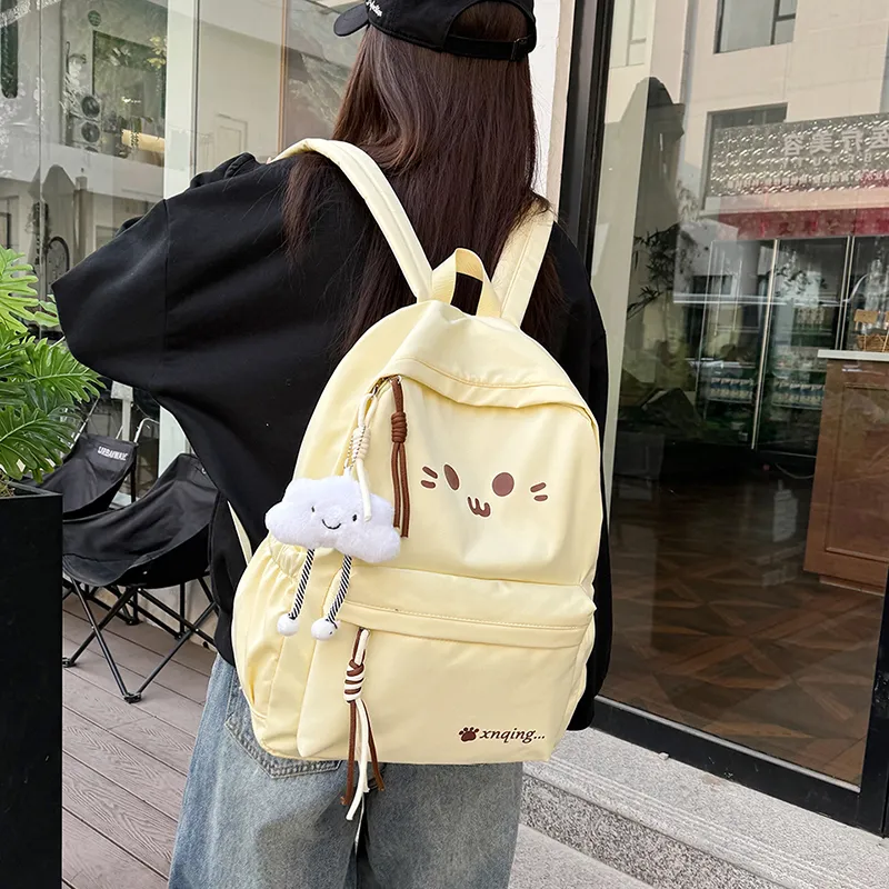 LUVISTRUE Nylon Backpack Women's White/Black/Yellow/Khaki/Sky Blue-17