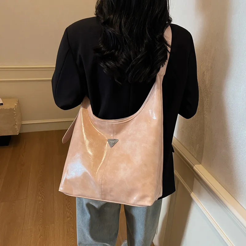 LUVISTRUE PU Shoulder Bag Tote Large Size Women's Black/Khaki/Pink/Coffee-15