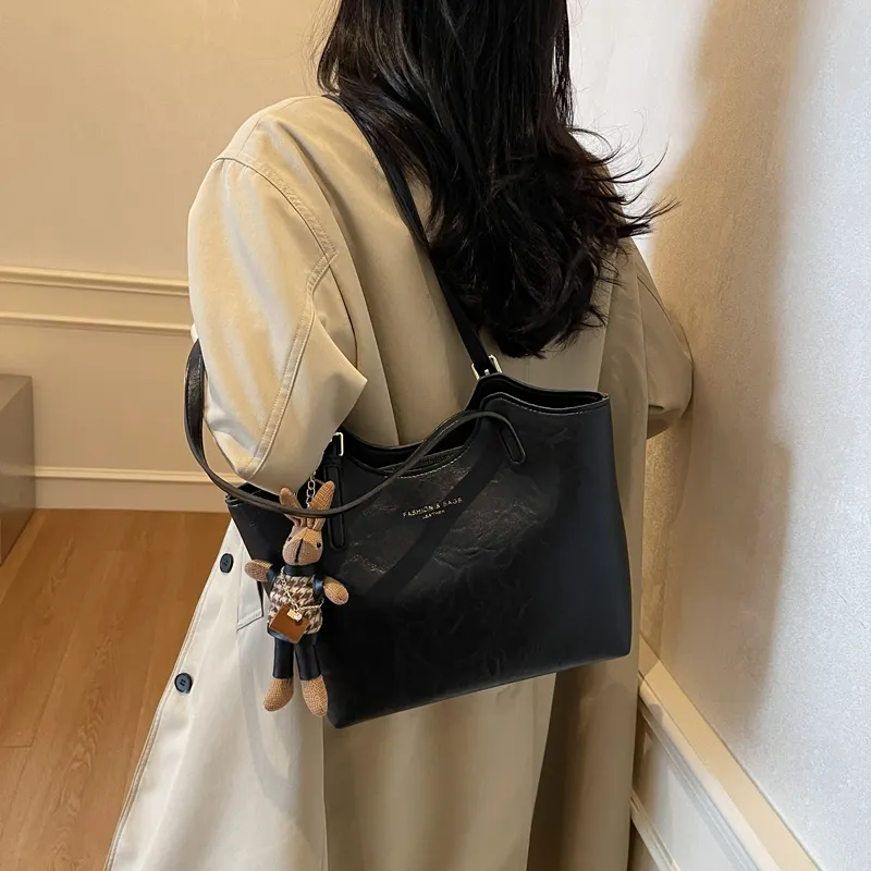 LUVISTRUE PU Tote Bag Shopping Bag Shoulder Bags Regular Women's Coffee/White/Black/Pink-13
