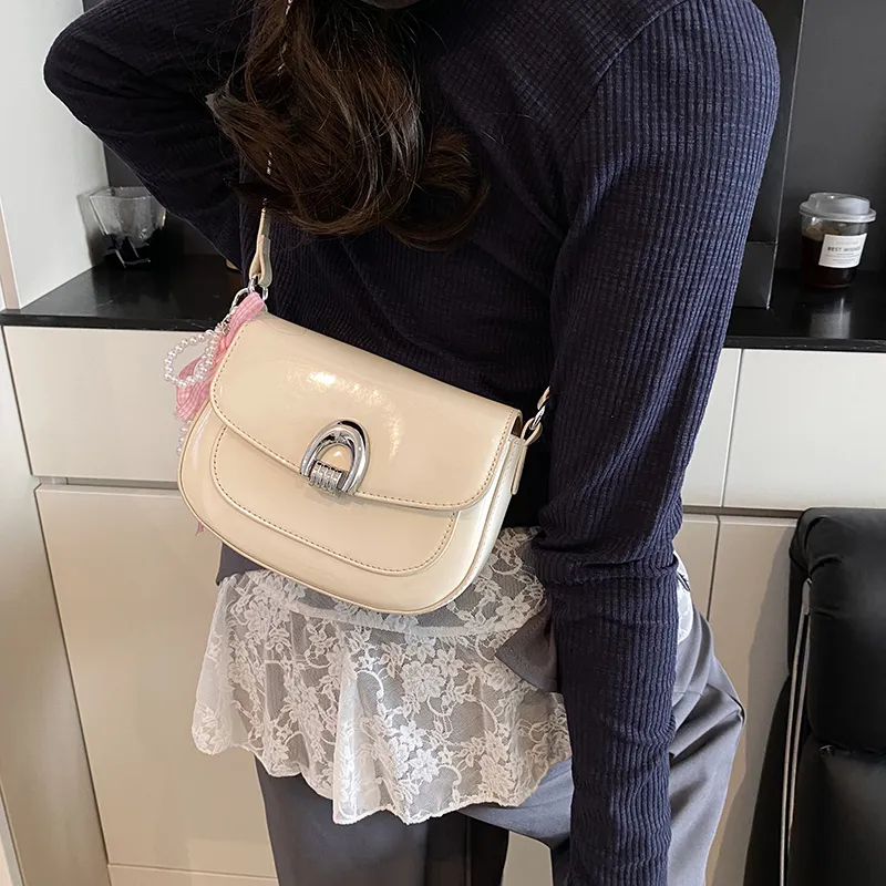LUVISTRUE PU Saddle Bag Shoulder Bag Crossbody Bag Regular Women's Blue/Ecru/Black/Pink/Yellow-10