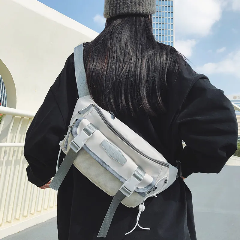 LUVISTRUE Nylon Sling Bag Unisex Gray/Black/Orange/Green/Blue-1