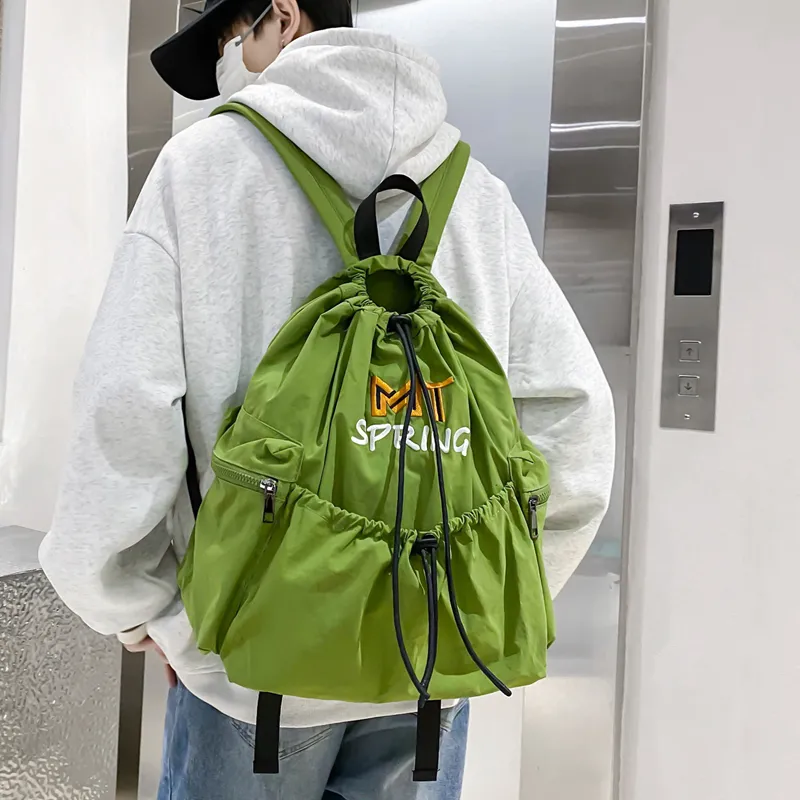 LUVISTRUE Nylon Backpack Regular Unisex Green/Black/Blue/Khaki-5