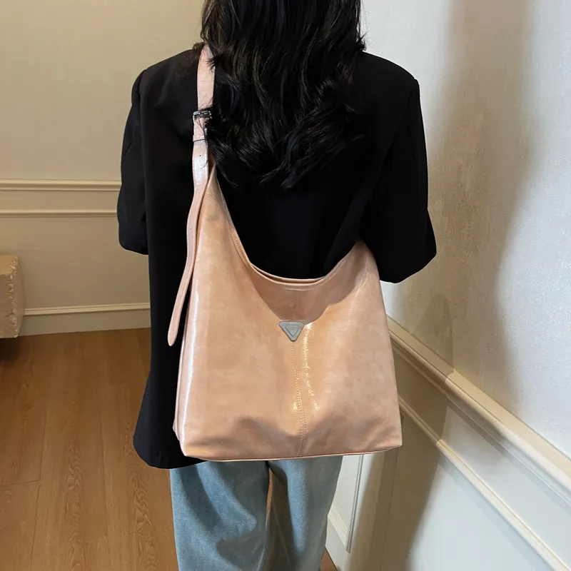 LUVISTRUE PU Shoulder Bag Tote Large Size Women's Black/Khaki/Pink/Coffee-13