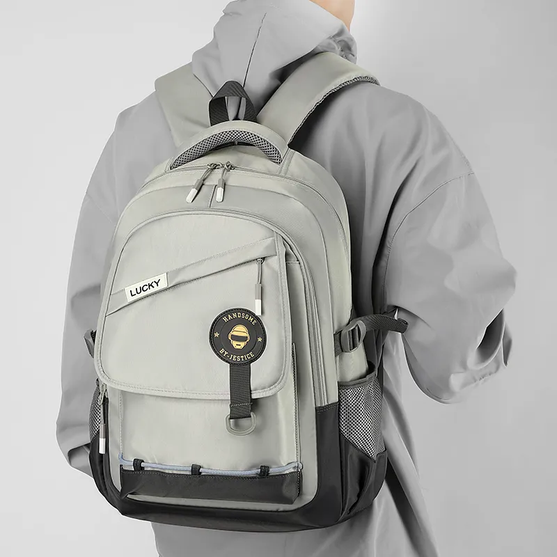 LUVISTRUE Nylon Backpack And Laptop Bag Regular Men's Dark Gray/Light Gray/White/Dark Blue/Khaki-6