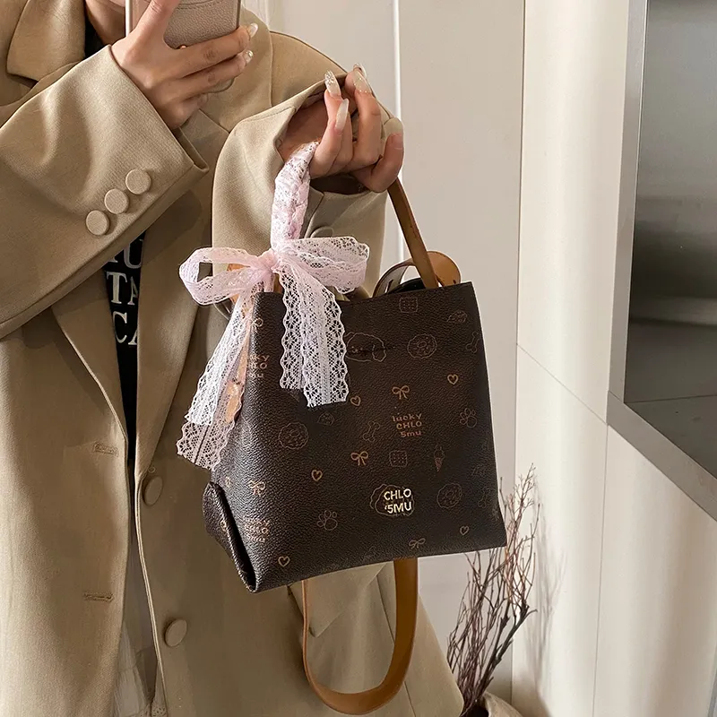 LUVISTRUE PU Bucket Bag, Shoulder Bag, Crossbody Bag, Handbag Regular Women's Pink/Beige/Coffee-13
