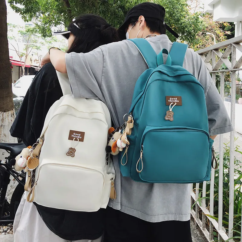 LUVISTRUE Nylon Backpack Unisex White/Black/Khaki/Peacock Blue-20